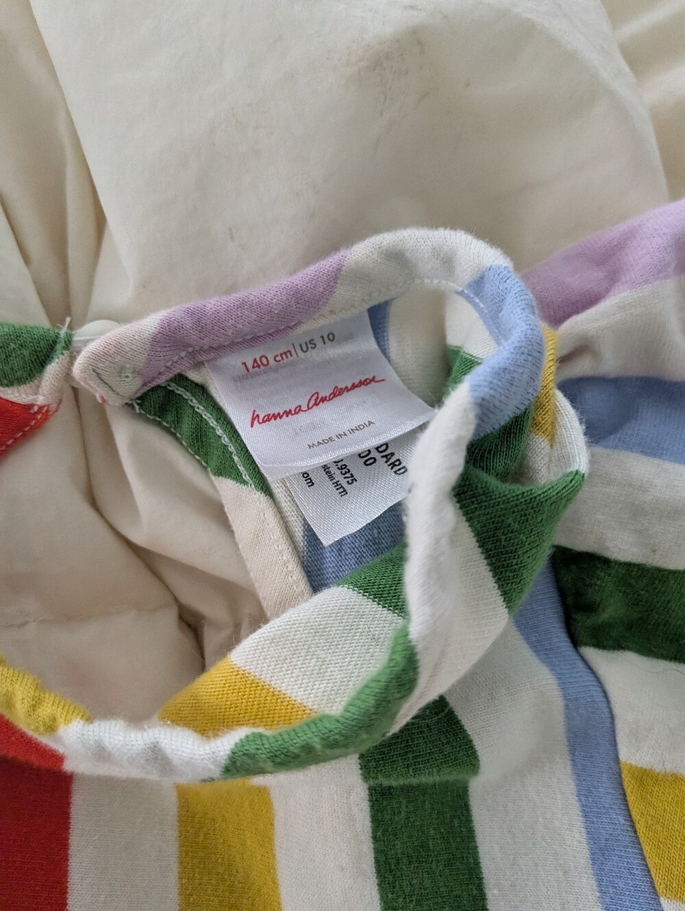 Hanna Andersson Rainbow Stripe Dress Size 140 - Picture 2 of 2